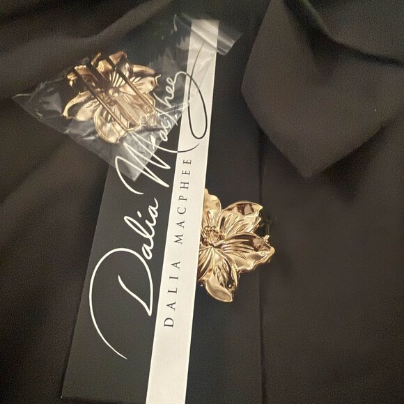 DALIA MACPHEE LONG SLEEVE TIE NECK MINI DRESS WITH HARDWARE - Picture 3 of 3